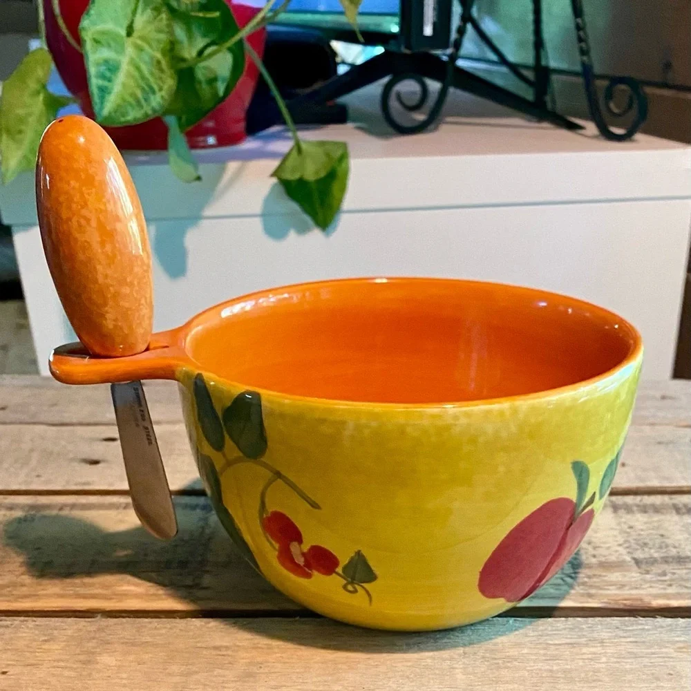 🔥Bella Casa by Ganz Dip Bowl w/Spreader🔥 NWT